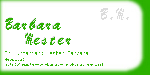 barbara mester business card